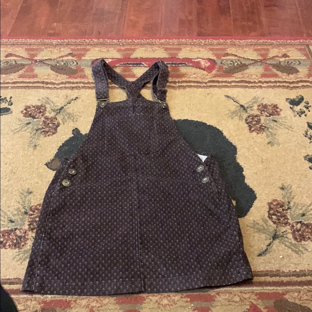 Brown Pinafore Dress with Button Details